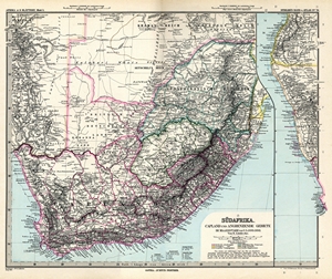 Afrika in 6 Blättern, Blatt 5: Südafrika. Capland und angrenzende Gebeite - Stielers Weltatlas von 1891
