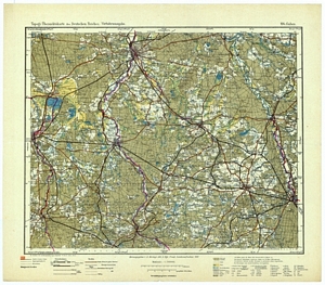 Topographische Übersichtskarte des Deutschen Reiches 104 - Guben 1:200.000 (1907)