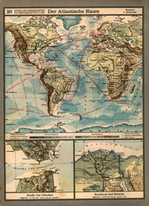 Der Atlantische Raum / Straße von Gibraltar / Sueskanal und Nildelta (Deutscher Schulatlas - Seite 20 / 1942)
