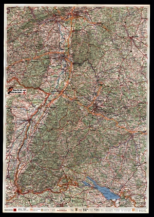 GASOLIN Autokarte - 1:500.000 Baden-Württemberg - Schwarzwald-Bodensee (1961)