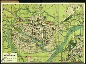 Historischer Stadtplan von Gdansk (Danzig) (Januar 1934) 1:8.000