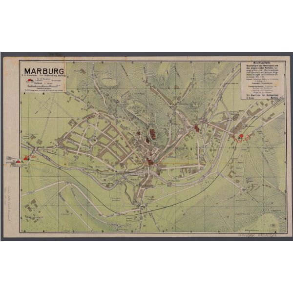 Historischer Stadtplan von Marburg (1923) 1:8.000