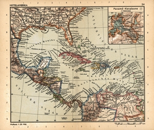 Mittelamerika (Perthes Taschenatlas - Seite 24 / ~ 1952)